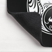 White en Black Yin Yang Dragons Muismat (Hoek)