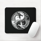 White en Black Yin Yang Dragons Muismat (Met muis)