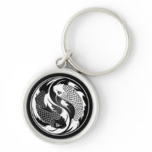 White en Black Yin Yang Koi Fish