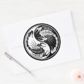 White en Black Yin Yang Scorpions Ronde Sticker (Envelop)