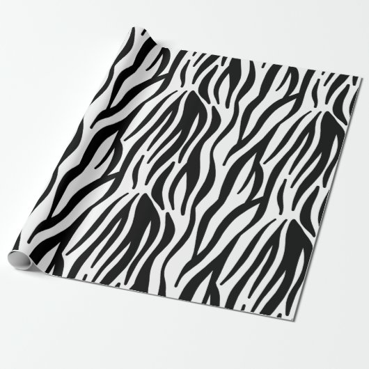 White en Black Zebra Pattern Cadeaupapier (Uitgerold)