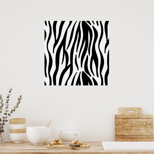 White en Black Zebra Pattern Poster (Keuken)
