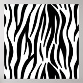 White en Black Zebra Pattern Poster (Voorkant)