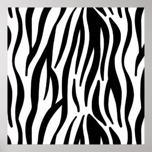 White en Black Zebra Pattern Poster