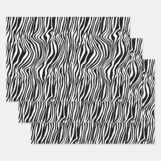 White en Black Zebra Print Inpakpapier Vel