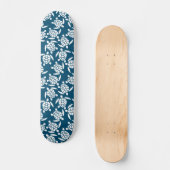 White en Blue Coastal Style Turtle Pattern Skateboard (Voorkant)