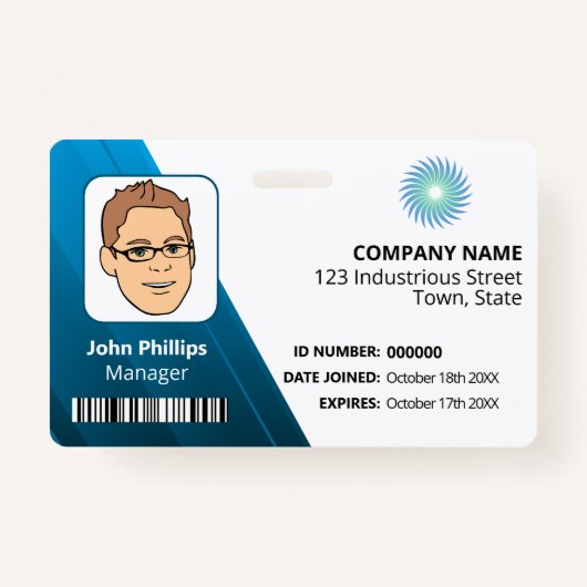 White en Blue Manager ID-Logo Badge (Voorkant)