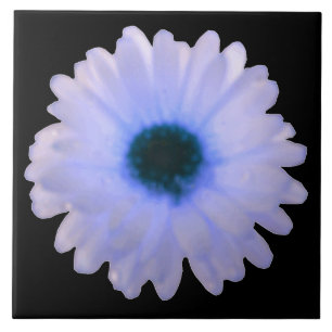 White en Blue Marigold Tile Tegeltje