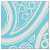 White en Blue  Paisley Pattern Stof (Close Up)