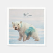 White en Blue Polar Beer-kerstpapier Napkin Servet (Voorkant)