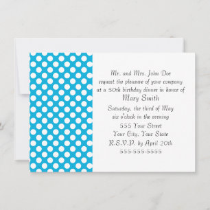 White en Blue Polka Dot Kaart