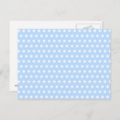 White en Blue Polka Dot Pattern. Spottig. Briefkaart (Voorkant / Achterkant)