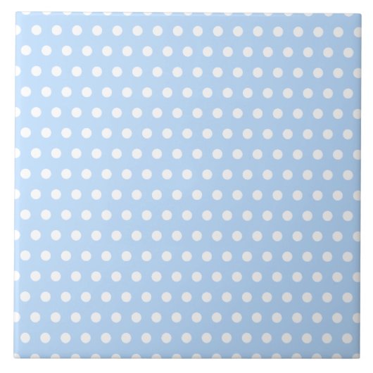 White en Blue Polka Dot Pattern. Spottig. Tegeltje (Voorkant)