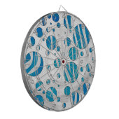 White en Blue Polka Dot Zebra Dartbord (Voorkant Links)