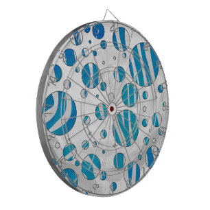 White en Blue Polka Dot Zebra Dartbord