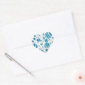 White en Blue Polka Dot Zebra Hart Sticker (Envelop)