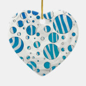 White en Blue Polka Dot Zebra Keramisch Ornament (Achterkant)