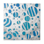 White en Blue Polka Dot Zebra Tegeltje (Voorkant)