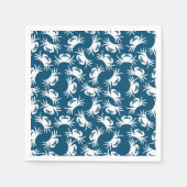 White en Blue Seamless Crab Pattern Servet (Voorkant)
