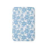 White en Blue Snowflake Seamless Pattern Badmat (Voorkant Verticaal)
