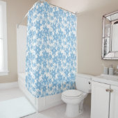White en Blue Snowflake Seamless Pattern Douchegordijn (In situ)
