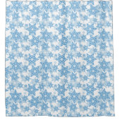 White en Blue Snowflake Seamless Pattern Douchegordijn (Voorkant)