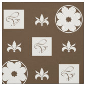 White en Brown Checkered Pattern Stof (Swatch)