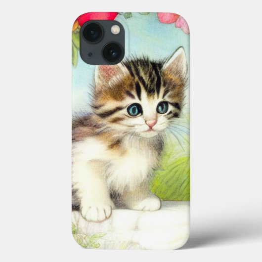 White en Brown Kitten met bloemen Case-Mate iPhone Case (Achterkant)