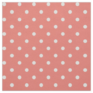 White en Coral Pink Pink Pattern Stof