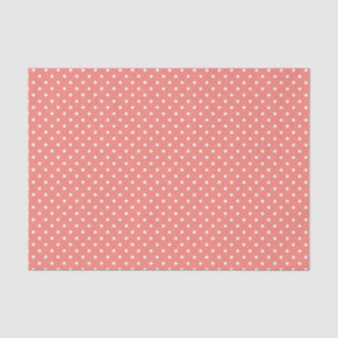 White en Coral Pink Pink Pattern Tissuepapier