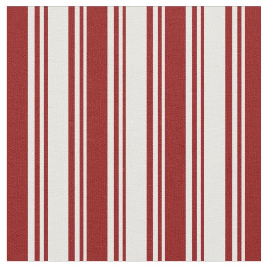 White en Dark Red Pattern Stof (Close Up)