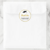 White en Faux Gold Afstuderen Hartelijk dank Ronde Sticker (Tas)