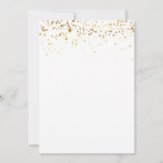 White en Faux Gold Glitter Kaart (Achterkant)