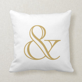 White en Gold Ampersand Kussen