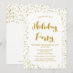 White en Gold confetti Moderne feestdag Kaart