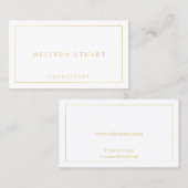 White en Gold Elegant Visitekaartje (Voorkant / Achterkant)