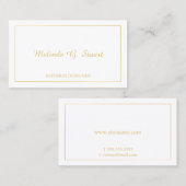 White en Gold Elegant Visitekaartje (Voorkant / Achterkant)