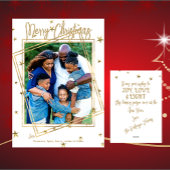 White en Gold Family Custom 1 Fotokerstmis Feestdagenkaart