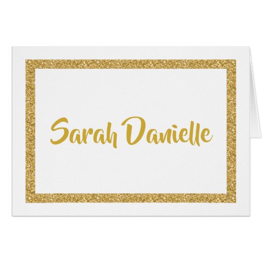 White en Gold Glitter Hartelijk dank (Voorkant Horizontaal)