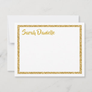 White en Gold Glitter Hartelijk dank Bedankkaart
