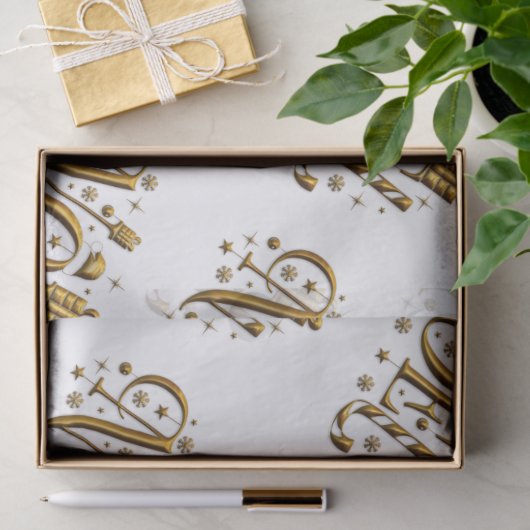 White en Gold Noel Kerstmis Tissuepapier (Geschenk)