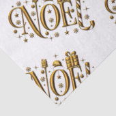 White en Gold Noel Kerstmis Tissuepapier (Detail)