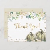 White en Gold Pumpkin - Hartelijk dank Kaart (Voorkant / Achterkant)