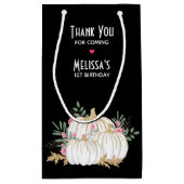 White en Gold Pumpkins Waterverf Hartelijk dank Klein Cadeauzakje (Achterkant)
