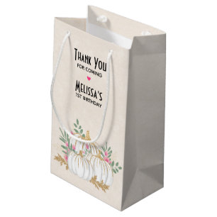 White en Gold Pumpkins Waterverf Hartelijk dank Klein Cadeauzakje