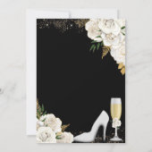 White en Gold Stiletto Heels Floral Birthday Kaart (Achterkant)