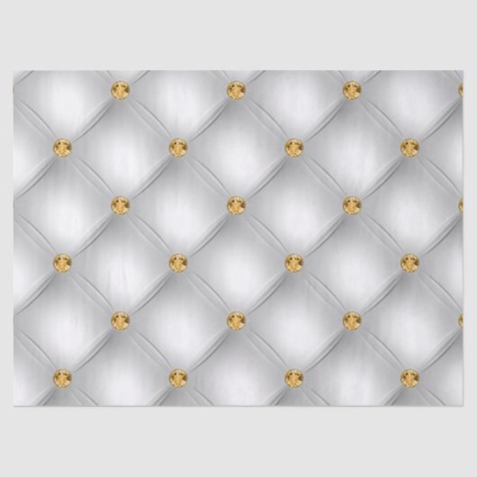 White en Gold Tufted Tissuepapier (Voorkant)