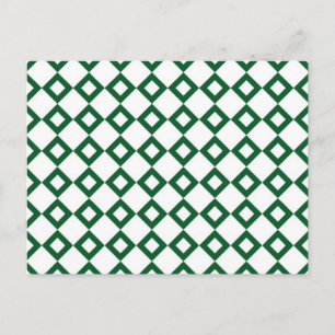 White en Green Diamond Pattern Briefkaart