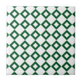 White en Green Diamond Pattern Tegeltje (Voorkant)
