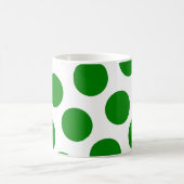 White en Green Polka Dot Pattern Koffiemok (Center)